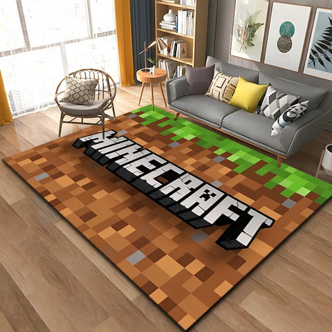 MINISO Game Minecraft Living Room Carpet Cartoon Game Bedroom Bedside Non Slip Floor Mat Home Balcony Mats Kid's Play Rug