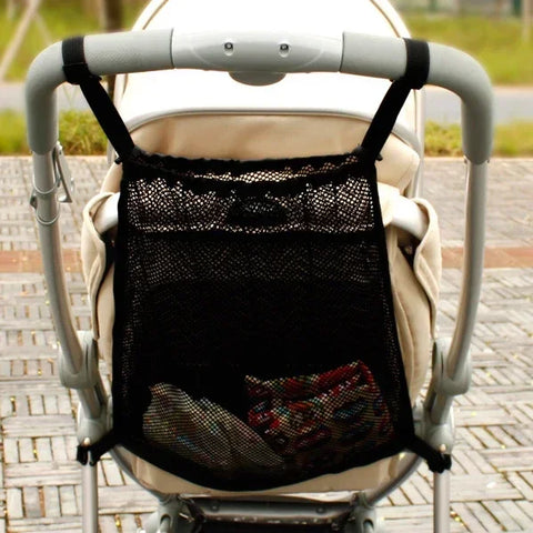 Baby Stroller Storage Mesh Bag, Baby Stroller Seat Mesh Bag, Large Capacity Diaper, Baby Bottle, Toy Storage, Hanging Bag