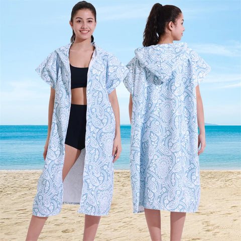 Hot Quick Dry Towel Diving Surf Changing Robe Poncho Towel with Hood Microfiber Absorbent Sweat-absorbent Swim Robe