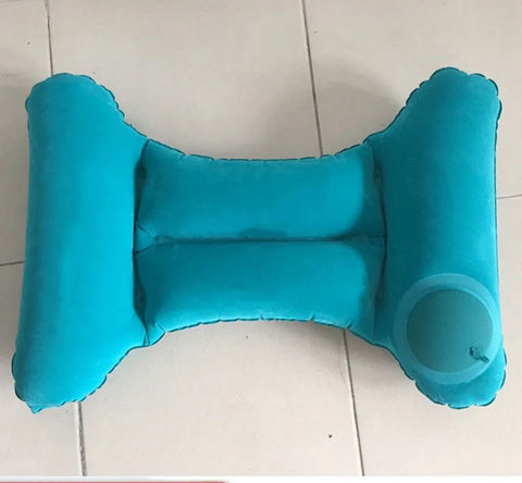 Inflatable Travel Nursing Waist Pillow, Blow Up Lumbar Body Back Support Pillow for Airplane Long Flight Journey Travel Airplane