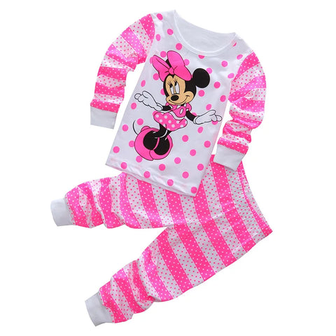 New Spring Autumn Children's Clothing Sets Mickey Cartoon Minnie girl boy Pajamas Kids Set Boys Sleepwear Baby Girls Pyjamas