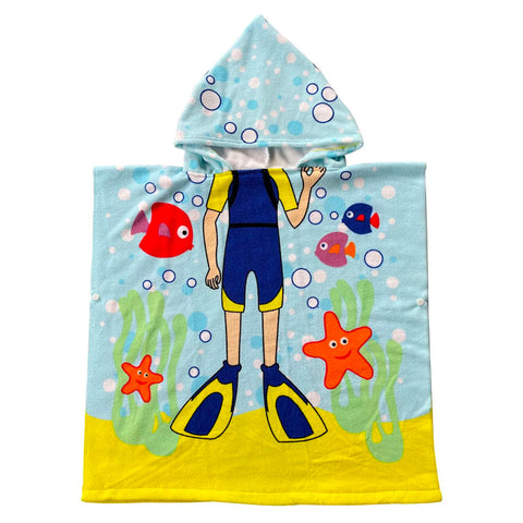 Baby Accessories Cartoon Bath Child Kid Hooded Cloak Bathrobe Towel Beach Towel Baby Children Cartoon Bath Towel Robes