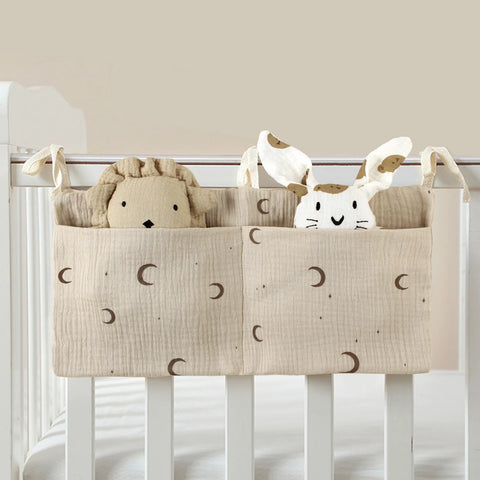 Baby bedside dual-pocket storage bag Portable diaper storage bag Newborn bedside multi-functional storage bag cute