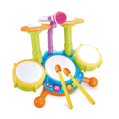 Kids Drum Set Toddlers 1-3 Musical Baby Educational Instruments Toys for Toddlers Girl Microphone Learning Activities Gifts