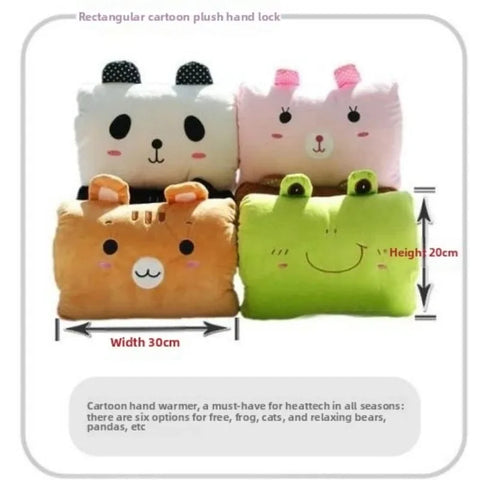 Kids Cute Gift Winter Cartoon Plush Toys Hand Warmer Cartoon Animals Soft Pillow Hand Hold Warm Cushion Gift. Non Electrical