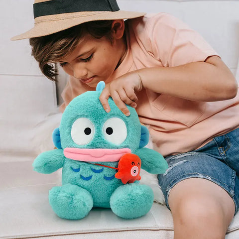 100% Genuine Sanrio Hangyodon Cartoon Plush Toy Hanton Plush Dolls Throw Pillow Birthday Gift Kids Friends Halloween Decoration