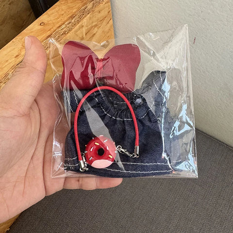 For Korea Kpop Exo Labubu Idol Dolls Jean Dress Big Bowknot Doll Clothes Kids Gift 15-17cm Cute Mini Clothes Doll Accessories