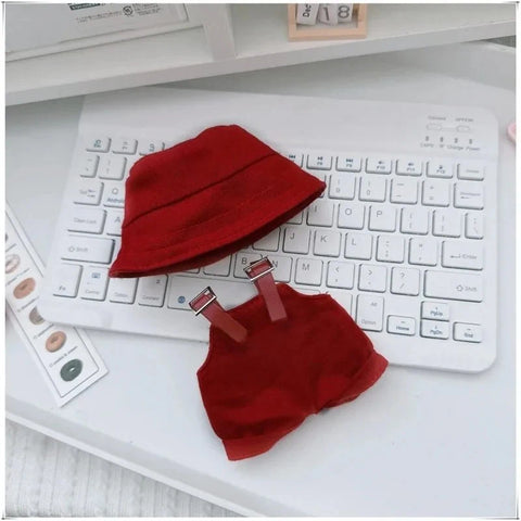 For Labubu 15-17 cm v1v2 Outfit Accessories Mini Hat Overalls Set Decoration Small Clothes Children's Toys Birthday Gift