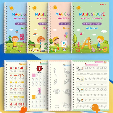 Reusable Magic Copybook Drawing Toys for Children Montessori Pen Control Training Writing Sticker Learning Educational Toy Kids