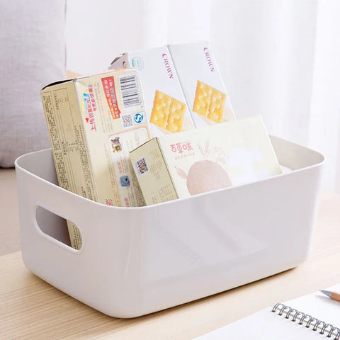 Desktop Storage Box Sundry Storage Student Snack Plastic Cosmetic Storage Box Household Kitchen Sorting Box Makeup Box