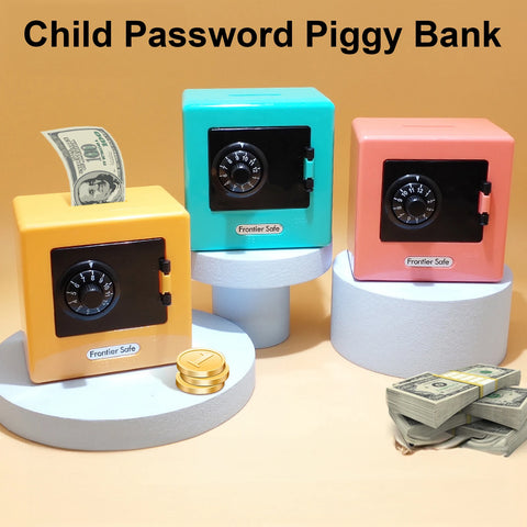 Mini Bank Money Box Retro Atm Rotating Password Cash Coins Saving Box Bank Safe Box Automatic Deposit Banknote Christmas Gift