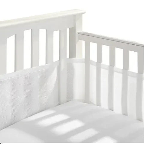 Baby Breathable mesh bed liner fits 4 panel crib sandwich breathable bed around baby fence
