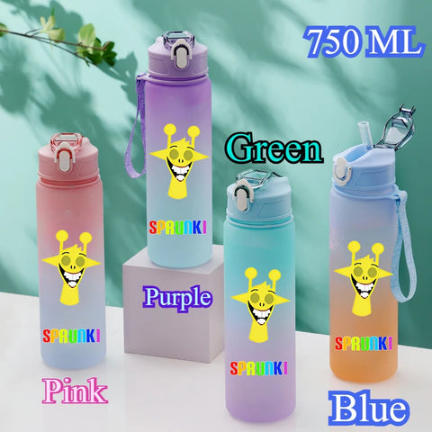 750ML Gradient Color Bottle Sprunki Sprunki Incredibox Sprunki Game Cartoon Drinking Water Cup Kids Birthday Christmas Gift