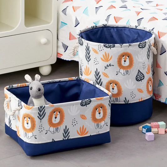 Toys Storage Basket Fabric Folding Large Kids Laundry Baskets Home Bedroom Dormitory Closet Drawstring Clutter Storage Baskets