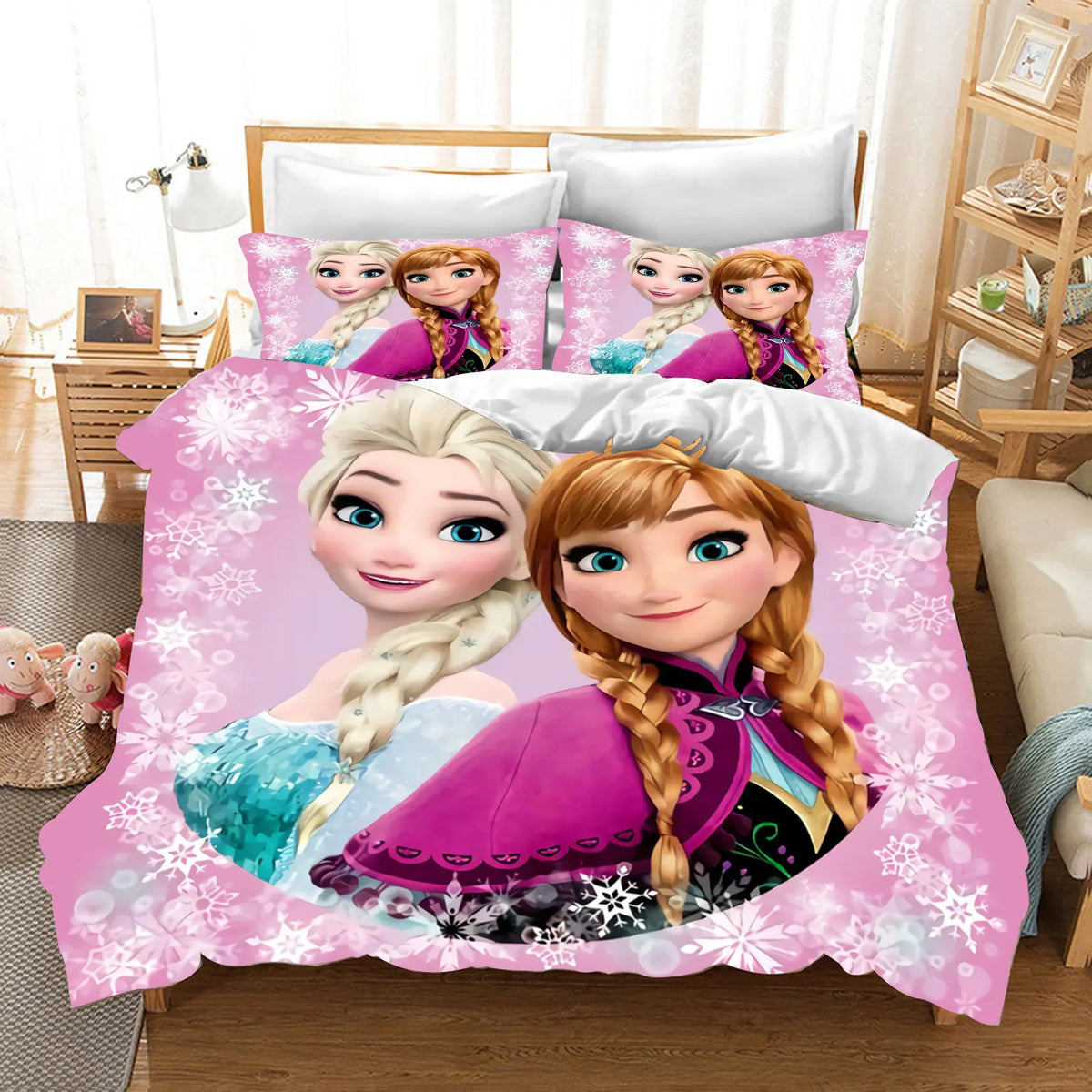 Frozen  3D Children'S Bedding Set Duvet Cover Set kingTwin Size Bedding Sets Universal, Suitable For Children And Adults