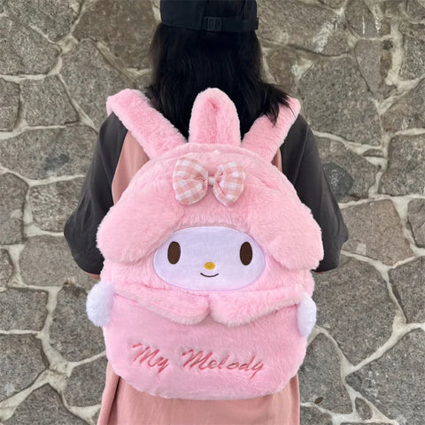 Brand new cartoon cute plush backpack cinnamon roll black loli girl heart large capacity backpack children Christmas Gift