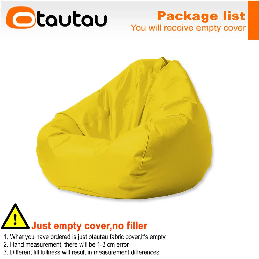 OTAUTAU Outdoor Waterproof Bean Bag Cover No Filler Garden Beach Swimming Pool Floating Beanbag Pouf Chair Oxford Kids Adults