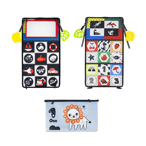 Baby Cloth Book with Distorting Mirror Soft Cartoon Parent-child Interactive Early Educational Montessori Toy for Children