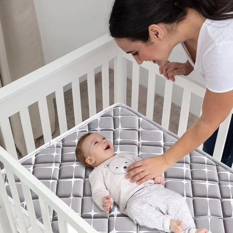 Dual-Sided Baby Crib Mattress and Toddler Mattress 52"  27.6" 5" - Breathable Firm Soft Fits Standard Cribs and