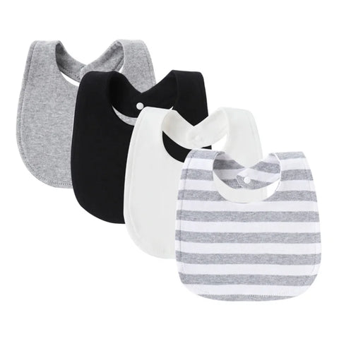 4 Pcs/lot Baby Bibs Printed Striped Infant Saliva Towel Girl Boy Double Layer Cotton Saliva Pocket Absorbent Newborn Burp Cloths