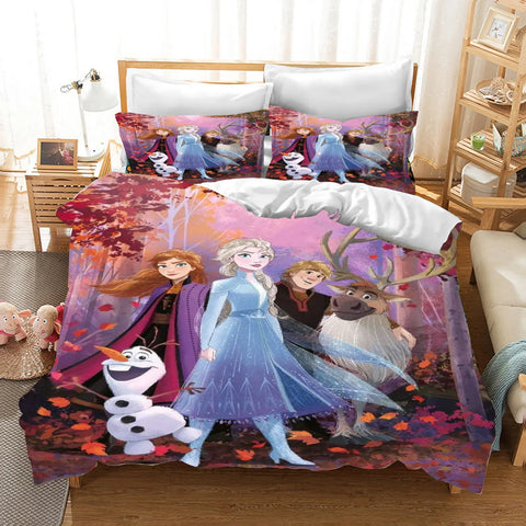 Frozen  3D Children'S Bedding Set Duvet Cover Set kingTwin Size Bedding Sets Universal, Suitable For Children And Adults