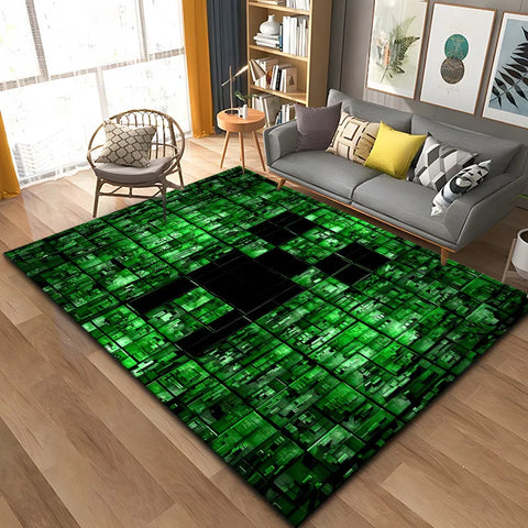 MINISO Game Minecraft Living Room Carpet Cartoon Game Bedroom Bedside Non Slip Floor Mat Home Balcony Mats Kid's Play Rug