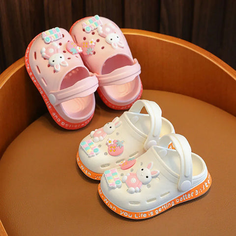 Children Slippers Playful Cartoon Kids Clog Shoes with Holes for Summer Girls and Boys Soft-Soled Non-Slip Indoor Slippers New