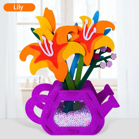 DIY Flower Toys Montessori Arts Crafts Non-weaving Handicrafts Flowerpot Toys for Kid Gift Early Preschool Educational Gift