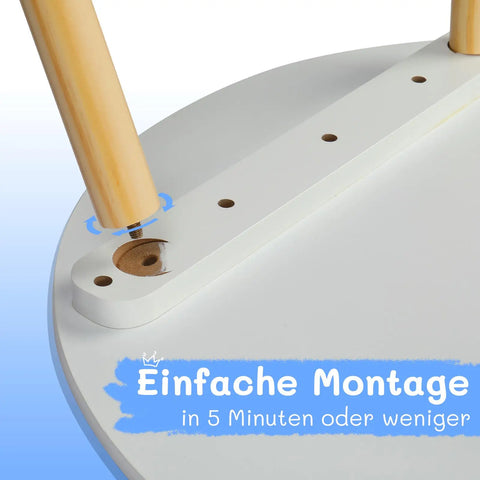 3-Piece Kids Wooden Round Table & Chair Set - Perfect for Toddlers' Arts, Crafts, Reading & Snacks, White