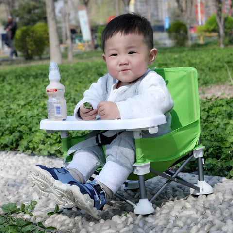 Portable Kids' Chair Travel Booster Seat with Tray for Baby Foldable Chair with Removable Tray Great for Camping Beach Lawn