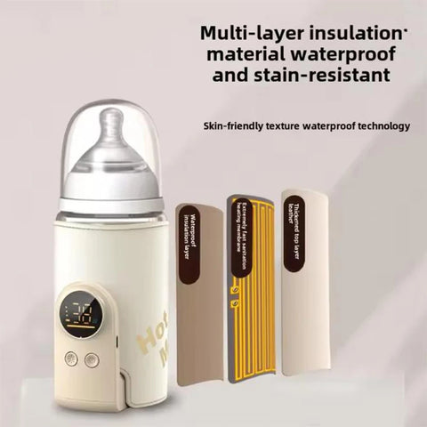 USB Multifunctional High-capacity Baby Feeding Bottle Smart Temperature Control Warmer Screen Newborn Baby Bottle Warmer Sleeve