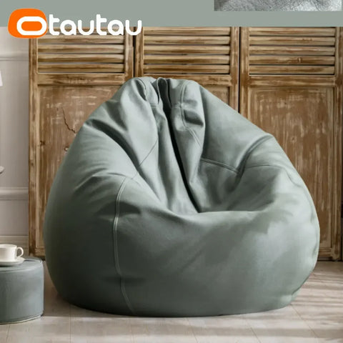 OTAUTAU Filled 70cm Faux Leather Bean Bag Sofas with Filler Comfy Beanbag Sofa Puff Floor Seat Chaise Lounge Pouf Chair DD004