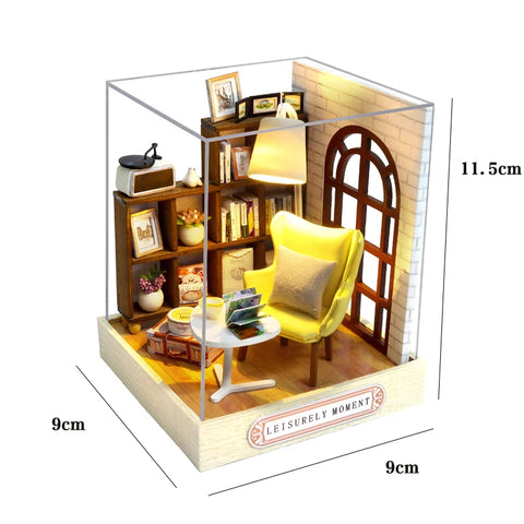 Milk Tea Mini Doll House DIY Kit For Making Room Toys Handmade 3D Puzzle Assembled Toys Birthday Gifts Wooden Crafts Dollhouse