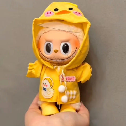 Mini Doll'S Clothes Outfit Accessories For Ropa Labubu Idol doll Raincoat short rain boots rain shoes Clothing Gift