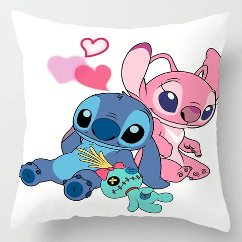 Anime Figure Disney Stitch Double Sided Print Pillowcase Kawaii Stitch Pillow Pillowcase Children Room Interior Decoration Gifts