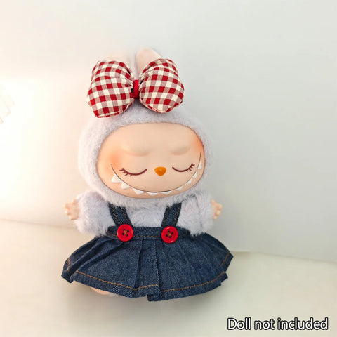 17cm Mini Plush Doll'S Clothes Outfit Accessories For Korea Kpop Exo Labubu Idol V1 V2 Strap skirt set Clothing Gift