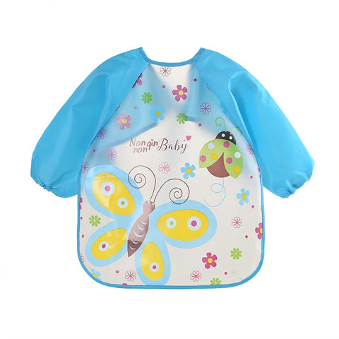 0-3 Years Baby EVA Waterproof Anti-dirty Bib Long Sleeve Strap Coat Dirt Proof Soft Feeding Bib Cute Cartoon Pattern Burp Cloths