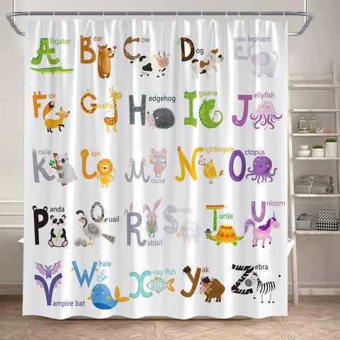 Periodic Table Shower Curtain Modern Fun Chemistry Elements For Students Home Decor Polyester Fabric Bathroom Curtain With Hooks