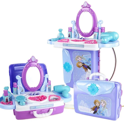 [Disney] 3 in1 Frozen suitcase Makeup Playset Simulated kitchen set play kitchen play house set kids toys for girl birthday gift