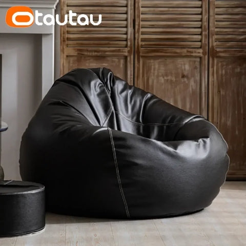 OTAUTAU Filled 70cm Faux Leather Bean Bag Sofas with Filler Comfy Beanbag Sofa Puff Floor Seat Chaise Lounge Pouf Chair DD004