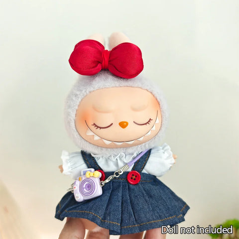 17cm Mini Plush Doll'S Clothes Outfit Accessories For Korea Kpop Exo Labubu Idol V1 V2 Strap skirt set Clothing Gift