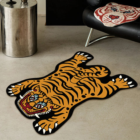 VIKAMA Creative Cartoon Tiger Rug Cute Animal Living Room Children's Bedroom Bed Blanket Home Decor Kitchen Balcony Floor Mat