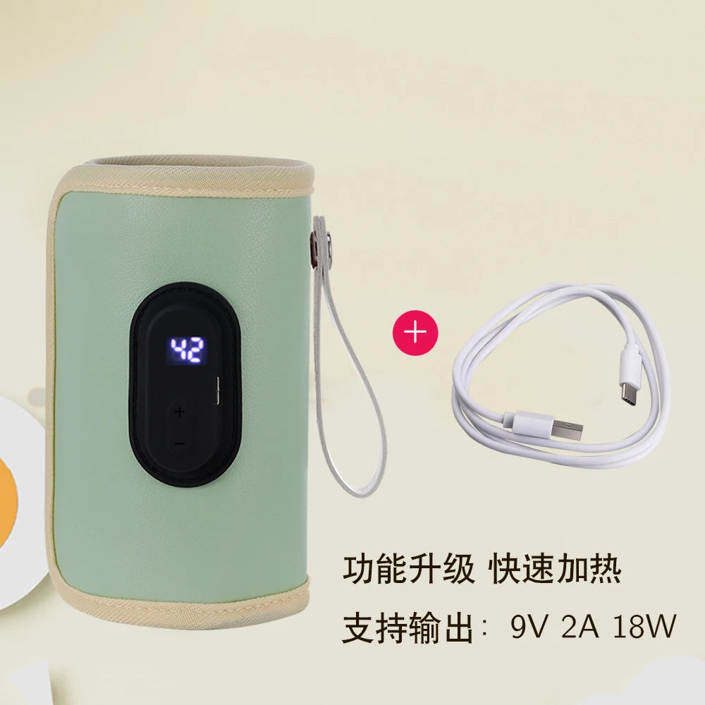 USB Charging Feeding Bottle Heater Heating Sleeve Milk Warmer 5 Temperature Adjust Insulated Breastmilk Warm Bag