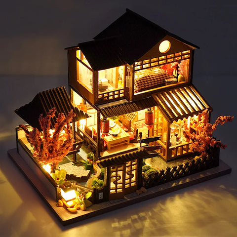 Diy Mini Wooden Dollhouse With Furniture Light Kit Doll House Casa Miniature Accessories Handmade Wooden Toys Birthday Gifts
