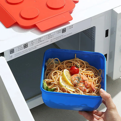 Portable Sealed Lunch Box Color Building Blocks Splicing Children's Student Bento Box Picnic Fruit Salad Food Storage Container