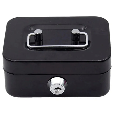 Lockable Money Safe Box with Key Metal Cash Box Portable Piggy Bank Sturdy Security Box Mini Coin Collection for Kids