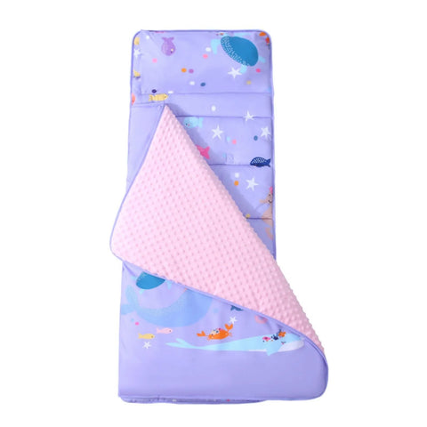 New Toddler Nap Mat With Removable Pillow And Plush Blanket For Ages 1-6 - Roll-Up Design Great For Preschoolers Daycare