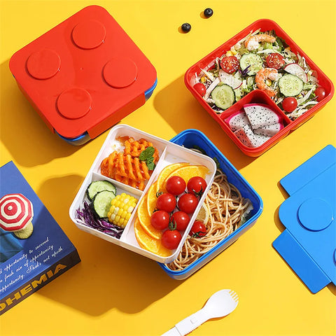 Portable Sealed Lunch Box Color Building Blocks Splicing Children's Student Bento Box Picnic Fruit Salad Food Storage Container