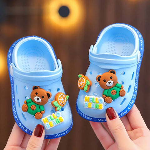 Children Slippers Playful Cartoon Kids Clog Shoes with Holes for Summer Girls and Boys Soft-Soled Non-Slip Indoor Slippers New
