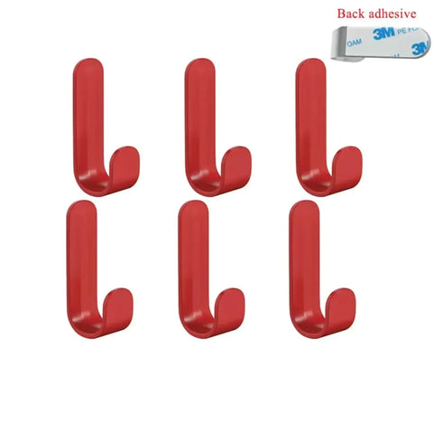 6Pcs Self Adhesive Strong Wall Hooks Towel Hook Door Hanger Key Bag Coat Hook Holder Kitchen Bathroom Accessories Home Organizer